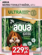 AQUA BAMBU TUVALET KAĞIDI 3 KATLI 40'LI